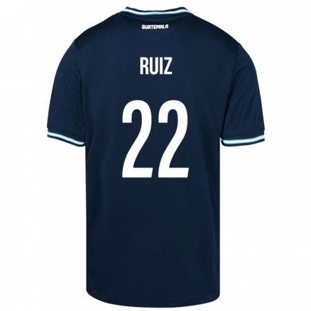 Kandiny Dames Guatemala Kevin Ruiz #22 Blauw Uitshirt Uittenue 24-26 T-Shirt