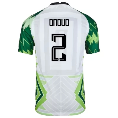 Bambino Nazionale Di Calcio Della Nigeria Maglia Vincent Onovo #2 Kit Gara Home Verde Bianco 2021