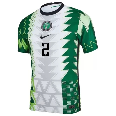 Bambino Nazionale Di Calcio Della Nigeria Maglia Vincent Onovo #2 Kit Gara Home Verde Bianco 2021