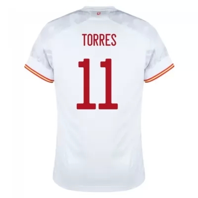 Hombre Selección De Fútbol De España Camiseta Ferran Torres #11 2ª Equipación Blanco 2021 La Camisa