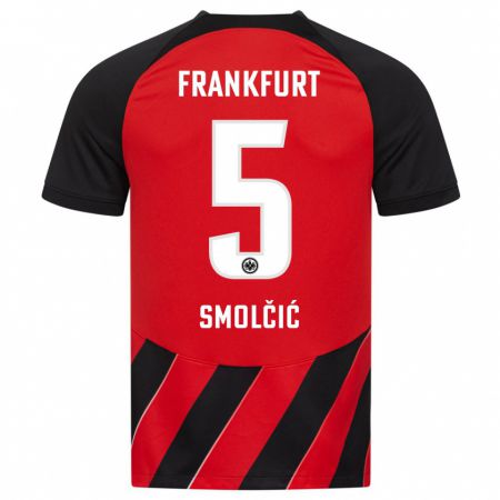 Kandiny Bambino Maglia Hrvoje Smolcic #5 Rosso Nero Kit Gara Home 2023/24 Maglietta