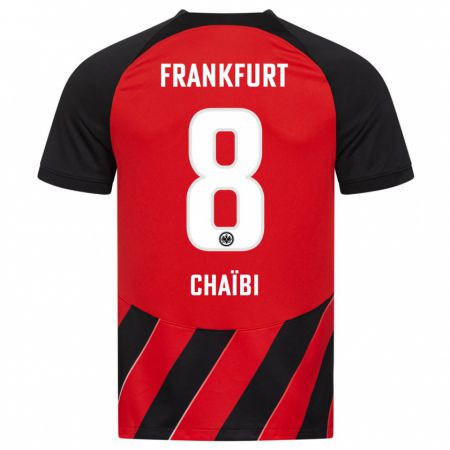 Kandiny Kinderen Farès Chaïbi #8 Rood Zwart Thuisshirt Thuistenue 2023/24 T-Shirt België