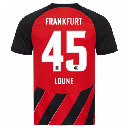 Kandiny Bambino Maglia Mehdi Loune #45 Rosso Nero Kit Gara Home 2023/24 Maglietta