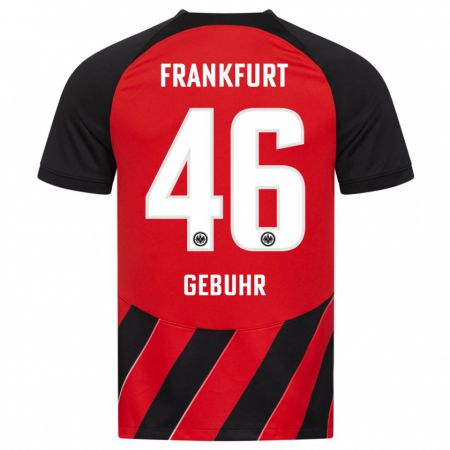 Kandiny Bambino Maglia Dario Gebuhr #46 Rosso Nero Kit Gara Home 2023/24 Maglietta