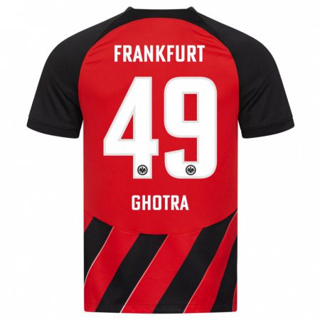 Kandiny Bambino Maglia Harpreet Ghotra #49 Rosso Nero Kit Gara Home 2023/24 Maglietta