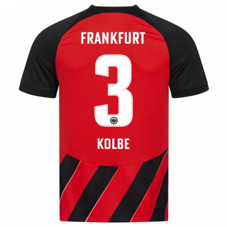 Kandiny Bambino Maglia Louis Kolbe #3 Rosso Nero Kit Gara Home 2023/24 Maglietta