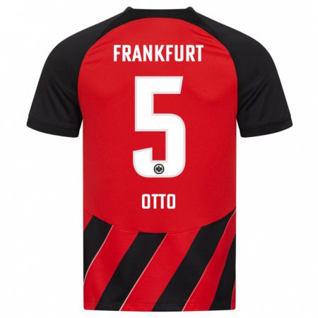 Kandiny Bambino Maglia Fynn Otto #5 Rosso Nero Kit Gara Home 2023/24 Maglietta