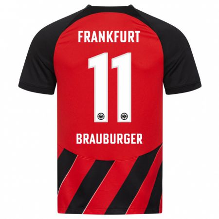 Kandiny Niño Camiseta Maximilian Brauburger #11 Negro Rojo 1ª Equipación 2023/24 La Camisa México