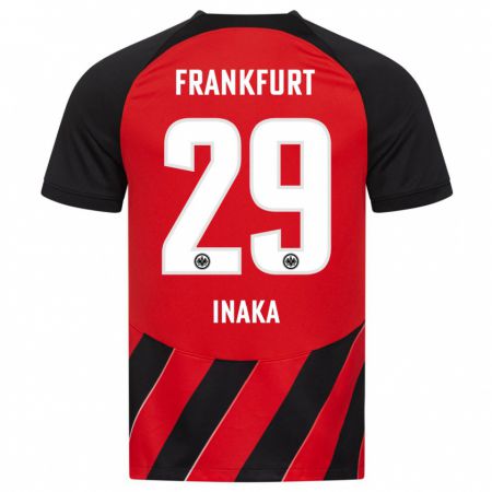 Kandiny Niño Camiseta Arthur Inaka #29 Negro Rojo 1ª Equipación 2023/24 La Camisa México