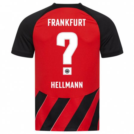 Kandiny Bambino Maglia Melvin Hellmann #0 Rosso Nero Kit Gara Home 2023/24 Maglietta