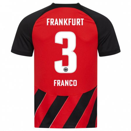 Kandiny Niño Camiseta Giuseppe Franco #3 Negro Rojo 1ª Equipación 2023/24 La Camisa México