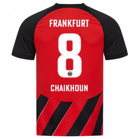 Kandiny Kinder Ayoub Chaikhoun #8 Rot Schwarz Heimtrikot Trikot 2023/24 T-Shirt Österreich