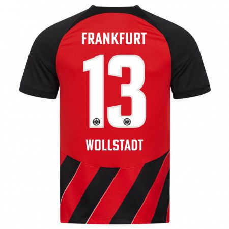 Kandiny Bambino Maglia Fabio Wollstadt #13 Rosso Nero Kit Gara Home 2023/24 Maglietta