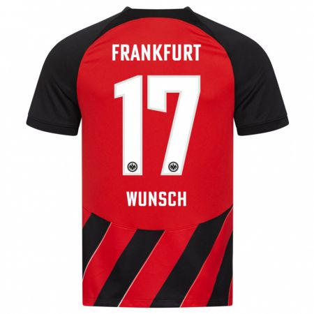 Kandiny Kinder Paul Wünsch #17 Rot Schwarz Heimtrikot Trikot 2023/24 T-Shirt Österreich