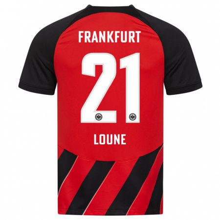 Kandiny Kinderen Adam Loune #21 Rood Zwart Thuisshirt Thuistenue 2023/24 T-Shirt België