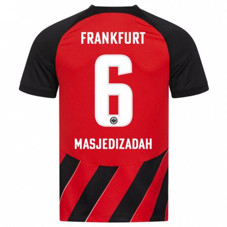 Kandiny Bambino Maglia Abolfazl Masjedizadah #6 Rosso Nero Kit Gara Home 2023/24 Maglietta