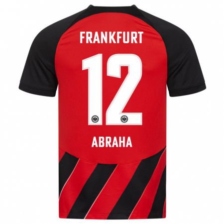 Kandiny Kinder Natnael Abraha #12 Rot Schwarz Heimtrikot Trikot 2023/24 T-Shirt Österreich