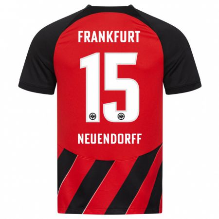 Kandiny Niño Camiseta Nilo Neuendorff #15 Negro Rojo 1ª Equipación 2023/24 La Camisa México