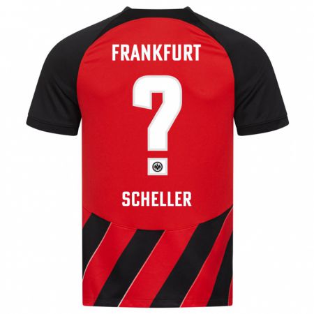 Kandiny Bambino Maglia Niklas Scheller #0 Rosso Nero Kit Gara Home 2023/24 Maglietta