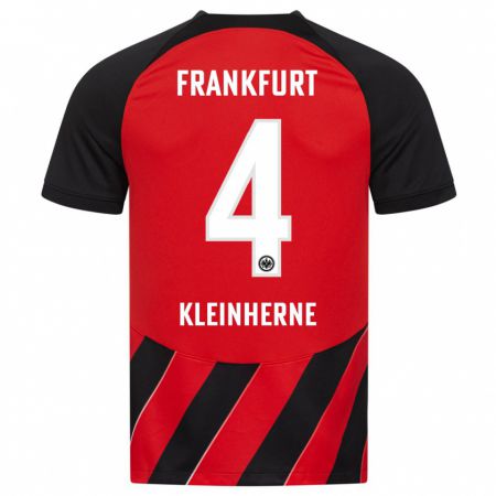 Kandiny Bambino Maglia Sophia Kleinherne #4 Rosso Nero Kit Gara Home 2023/24 Maglietta