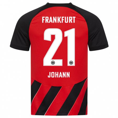 Kandiny Niño Camiseta Hannah Johann #21 Negro Rojo 1ª Equipación 2023/24 La Camisa México