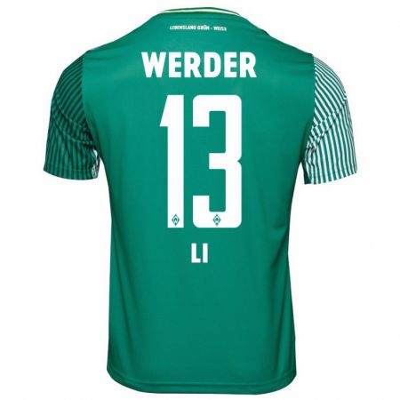 Kandiny Bambino Maglia Xiancheng Li #13 Verde Kit Gara Home 2023/24 Maglietta