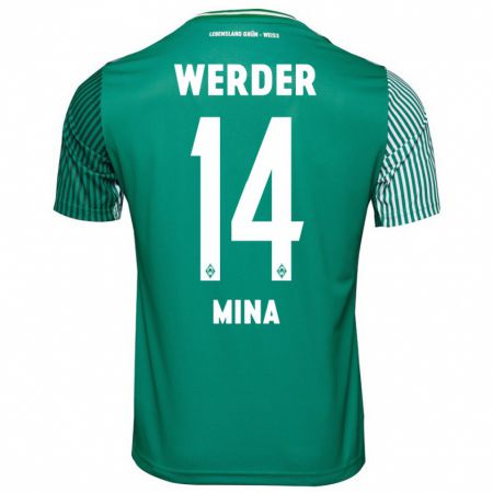 Kandiny Bambino Maglia Johan Mina #14 Verde Kit Gara Home 2023/24 Maglietta