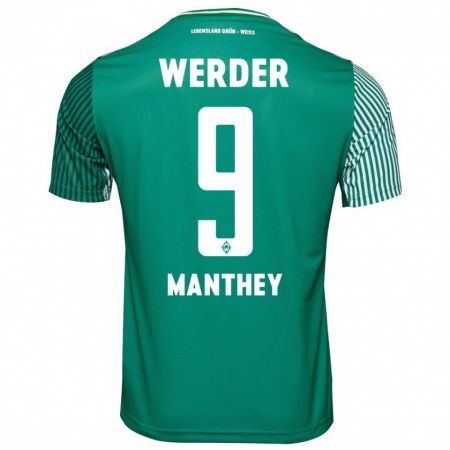 Kandiny Bambino Maglia Kevin Manthey #9 Verde Kit Gara Home 2023/24 Maglietta