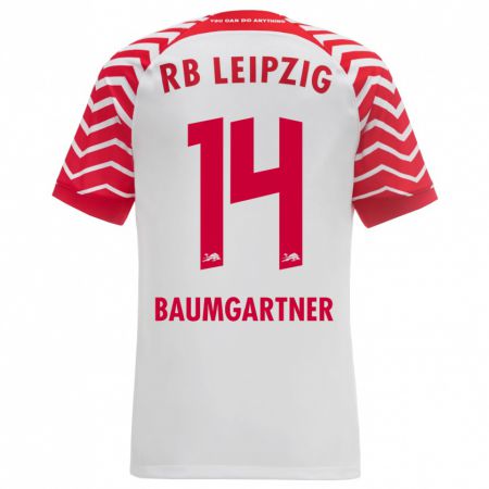 Kandiny Bambino Maglia Christoph Baumgartner #14 Bianco Kit Gara Home 2023/24 Maglietta