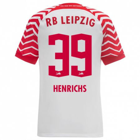 Kandiny Niño Camiseta Benjamin Henrichs #39 Blanco 1ª Equipación 2023/24 La Camisa