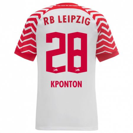 Kandiny Niño Camiseta Marwan Kponton #28 Blanco 1ª Equipación 2023/24 La Camisa