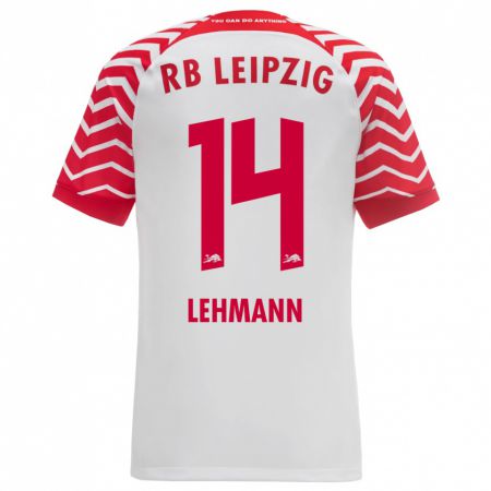 Kandiny Kinderen Noah Lehmann #14 Wit Thuisshirt Thuistenue 2023/24 T-Shirt België