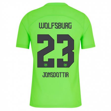 Kandiny Kinderen Sveindís Jane Jónsdóttir #23 Groente Thuisshirt Thuistenue 2023/24 T-Shirt België