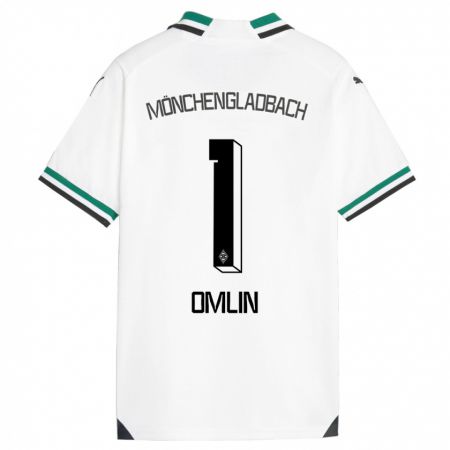 Kandiny Bambino Maglia Jonas Omlin #1 Bianco Verde Kit Gara Home 2023/24 Maglietta