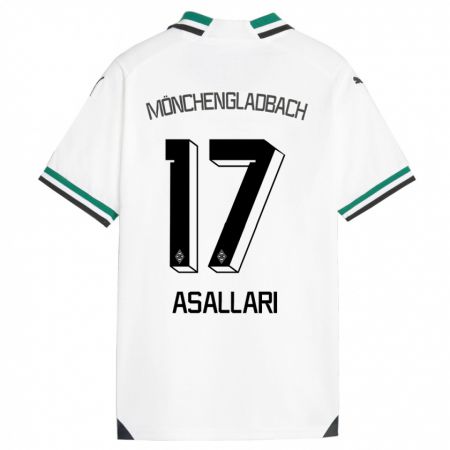 Kandiny Bambino Maglia Kushtrim Asallari #17 Bianco Verde Kit Gara Home 2023/24 Maglietta