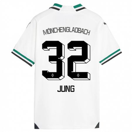 Kandiny Kinderen In-Gyom Jung #32 Wit Groen Thuisshirt Thuistenue 2023/24 T-Shirt België