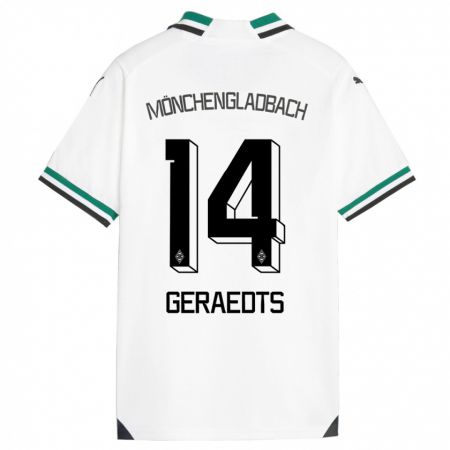 Kandiny Bambino Maglia Kelsey Geraedts #14 Bianco Verde Kit Gara Home 2023/24 Maglietta