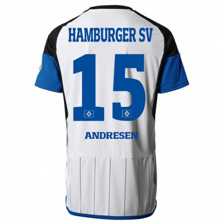 Kandiny Bambino Maglia Bent Andresen #15 Bianco Kit Gara Home 2023/24 Maglietta