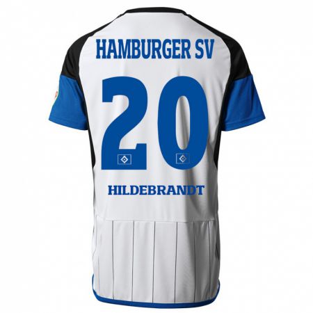 Kandiny Bambino Maglia Tjark Hildebrandt #20 Bianco Kit Gara Home 2023/24 Maglietta