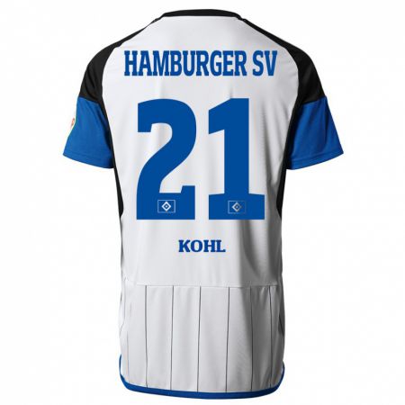 Kandiny Kinderen Ohene Köhl #21 Wit Thuisshirt Thuistenue 2023/24 T-Shirt België