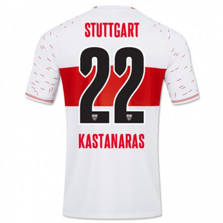 Kandiny Bambino Maglia Thomas Kastanaras #22 Bianco Kit Gara Home 2023/24 Maglietta