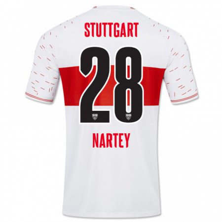 Kandiny Bambino Maglia Nikolas Nartey #28 Bianco Kit Gara Home 2023/24 Maglietta