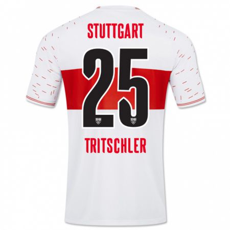 Kandiny Kinderen David Tritschler #25 Wit Thuisshirt Thuistenue 2023/24 T-Shirt België