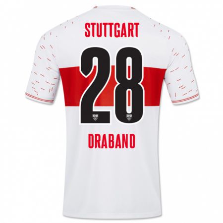 Kandiny Kinder Dominik Draband #28 Weiß Heimtrikot Trikot 2023/24 T-Shirt Österreich