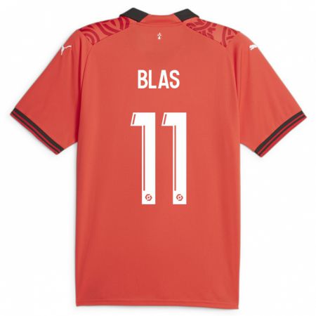 Kandiny Kinderen Ludovic Blas #11 Rood Thuisshirt Thuistenue 2023/24 T-Shirt België