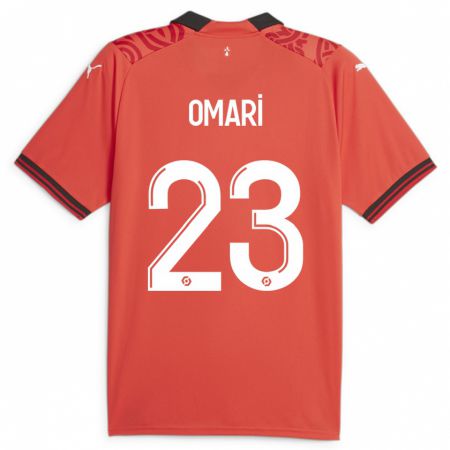 Kandiny Kinderen Warmed Omari #23 Rood Thuisshirt Thuistenue 2023/24 T-Shirt België