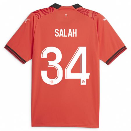 Kandiny Kinder Ibrahim Salah #34 Rot Heimtrikot Trikot 2023/24 T-Shirt Österreich