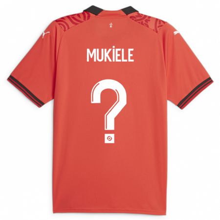 Kandiny Bambino Maglia Nordan Mukiele #0 Rosso Kit Gara Home 2023/24 Maglietta