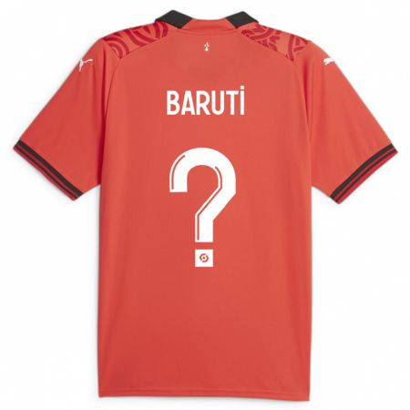 Kandiny Bambino Maglia Kelian Baruti #0 Rosso Kit Gara Home 2023/24 Maglietta