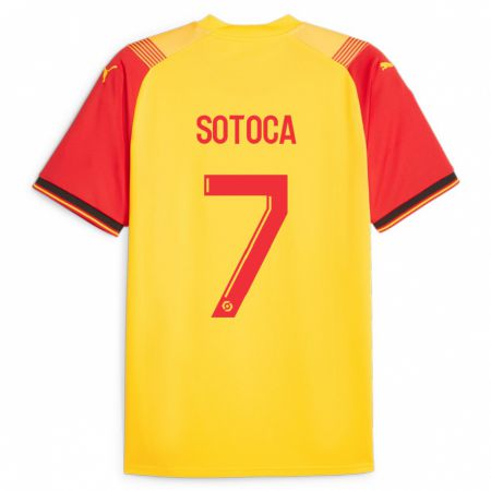 Kandiny Kinderen Florian Sotoca #7 Geel Thuisshirt Thuistenue 2023/24 T-Shirt België